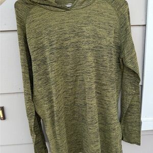 Lightweight Olive Green Marled Hoodie Sweatshirt for Men